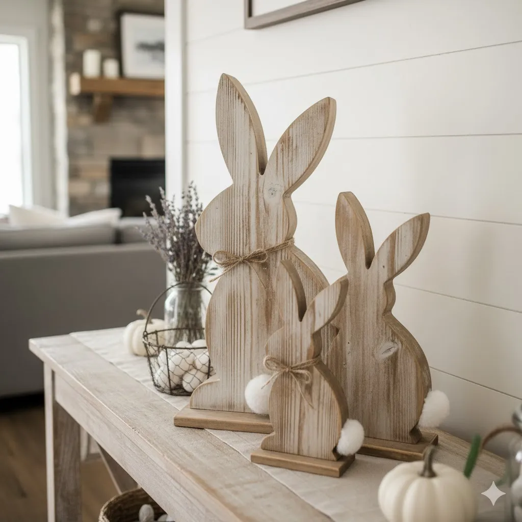 Wooden Bunny Silhouettes