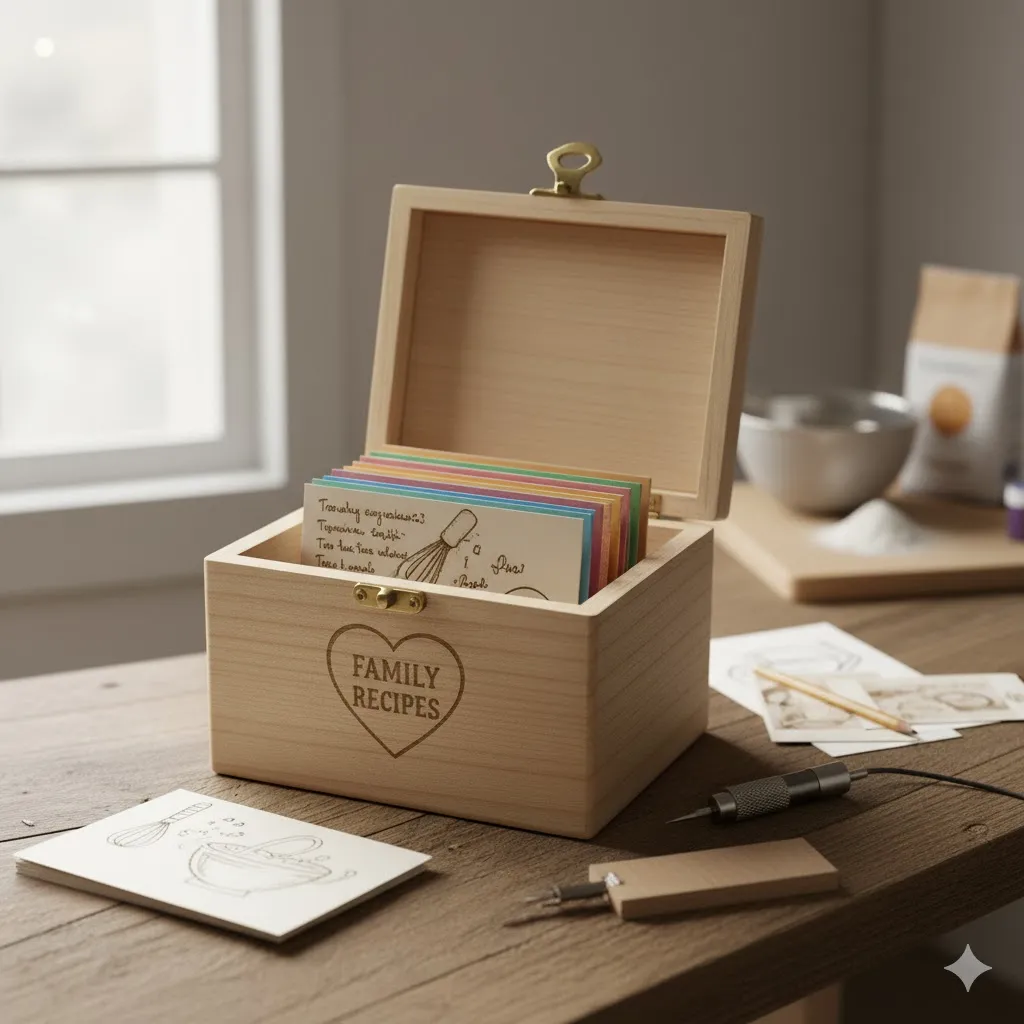 Wooden Recipe Box