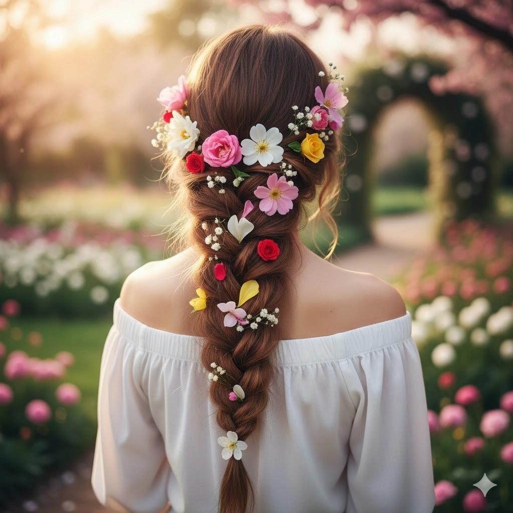 Hairstyles with Flower Headpieces