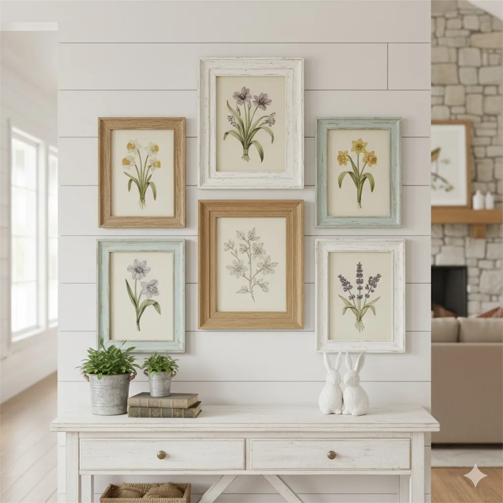 Vintage Frames with Spring Prints