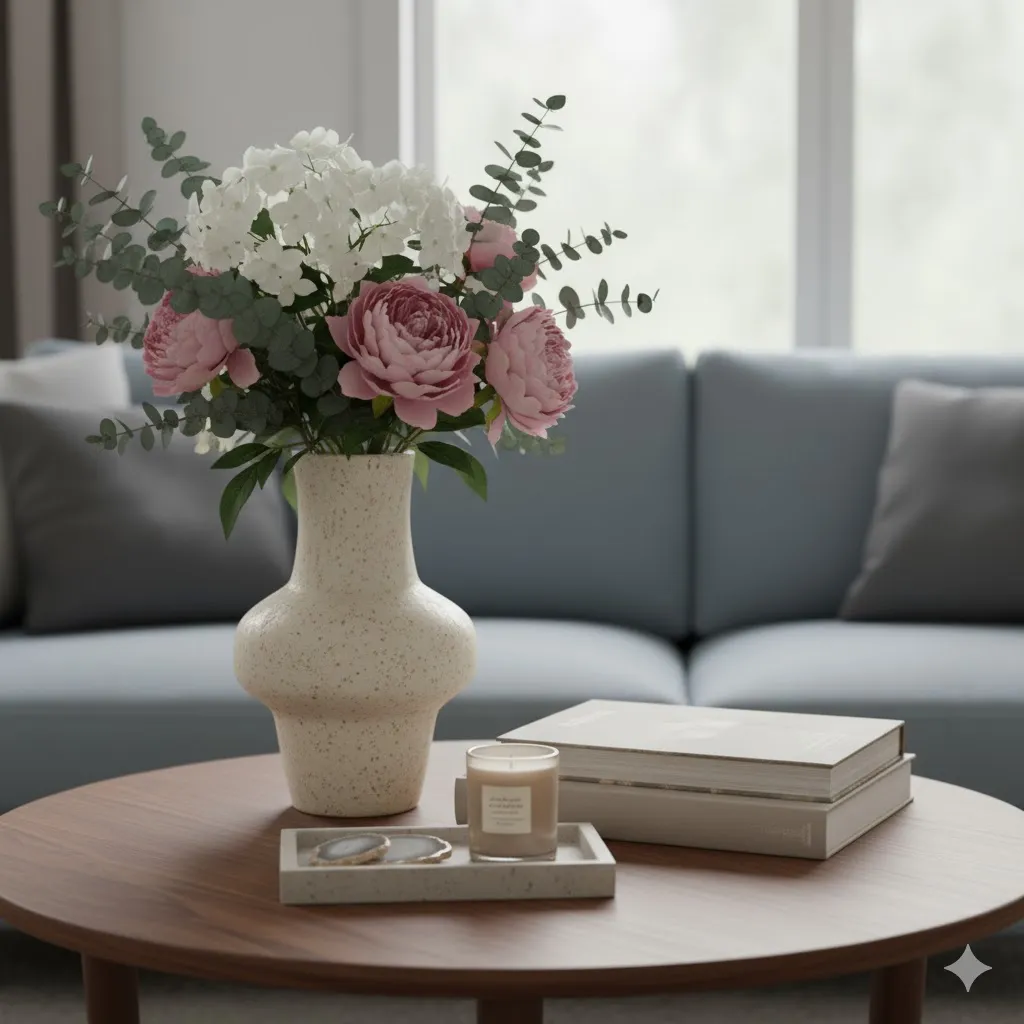 Add a Statement Vase with Fresh Flowers