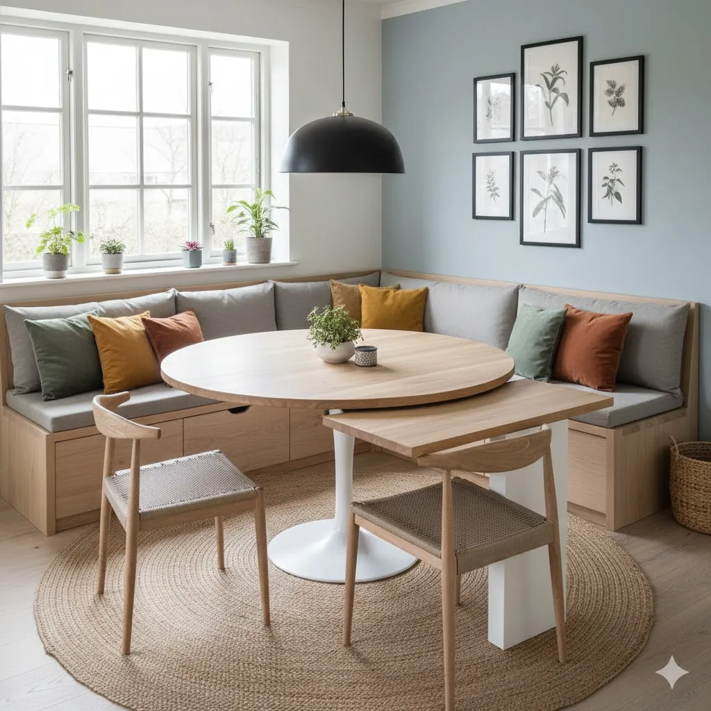 Banquette with Table Extension