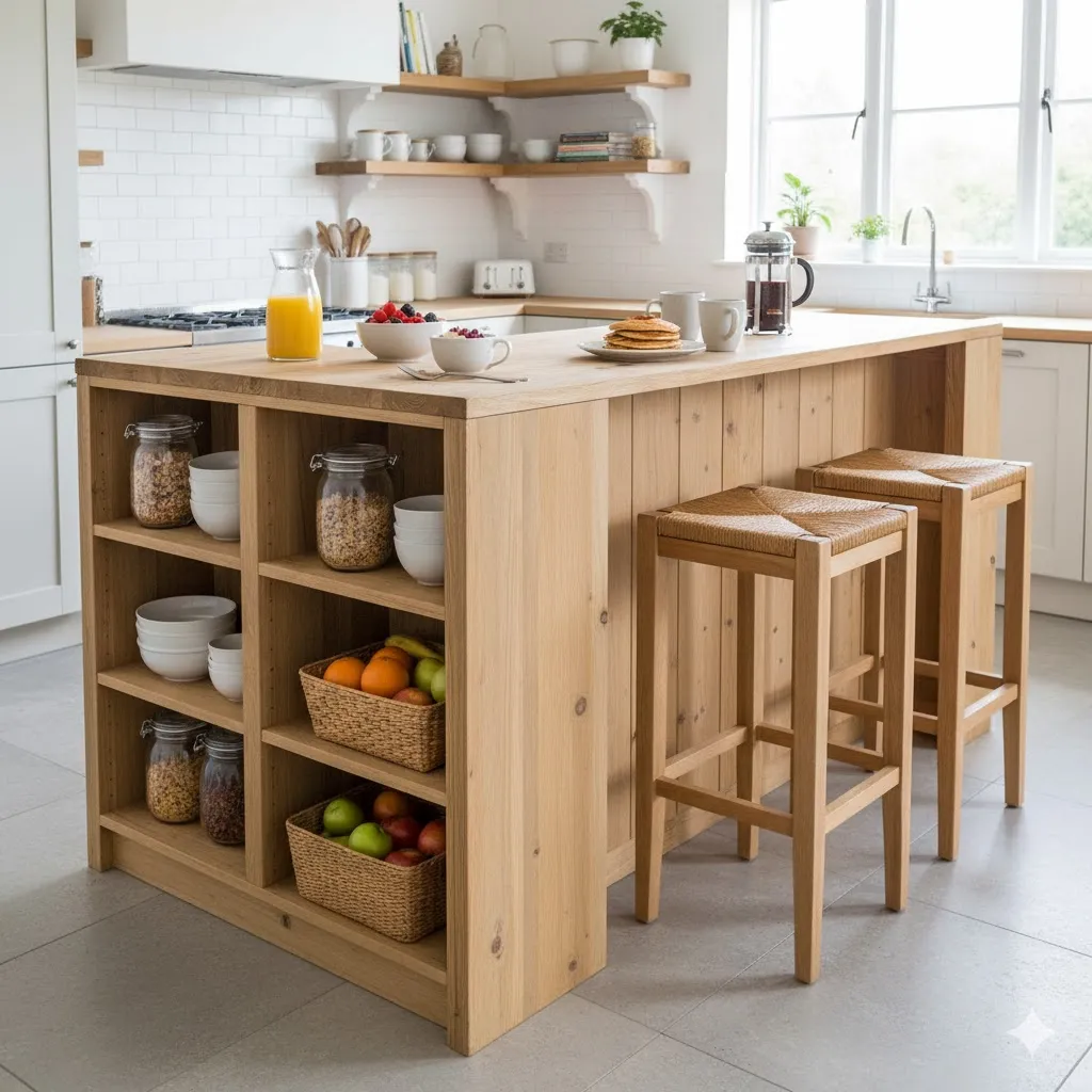Bar with Storage Shelves