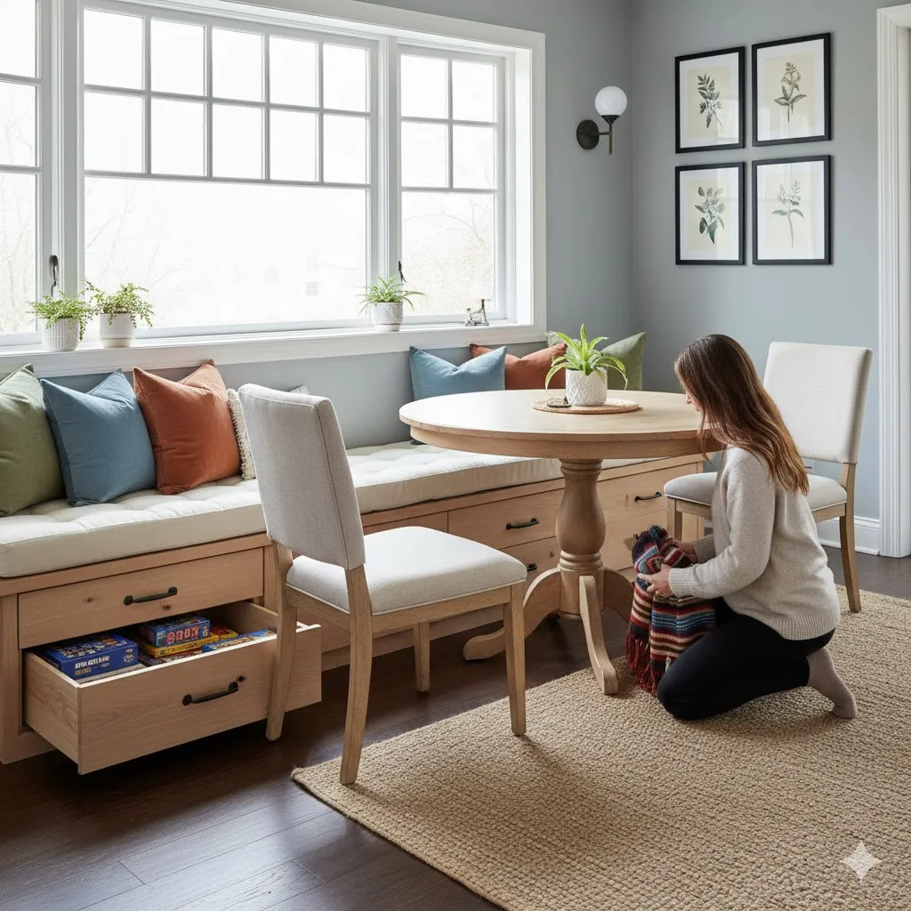 Built-In Seating with Drawers