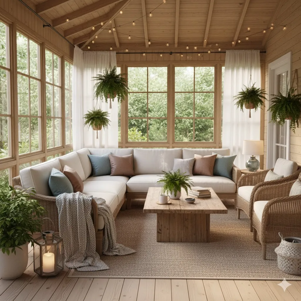 Closed-In Porch to Create a Cozy and Stylish Outdoor Retreat