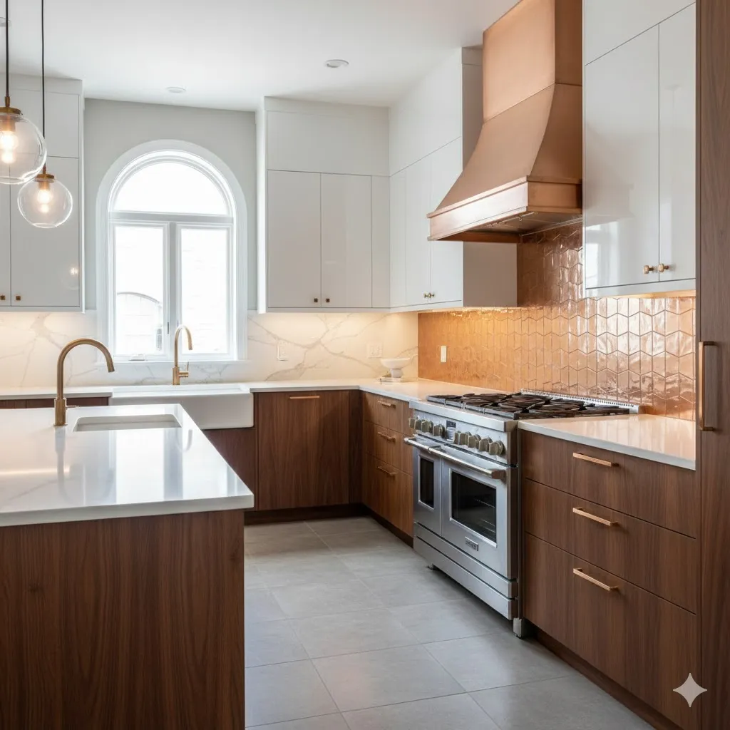 Copper and White Contrast