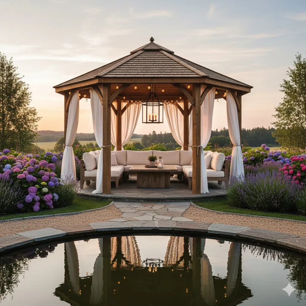 Gazebo With Cozy Curtains