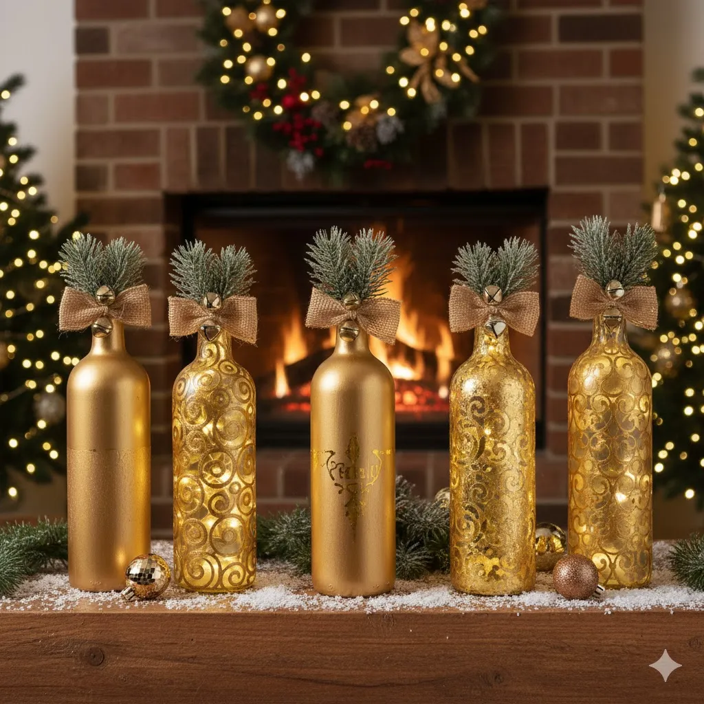 Gold Metallic Accent Bottles