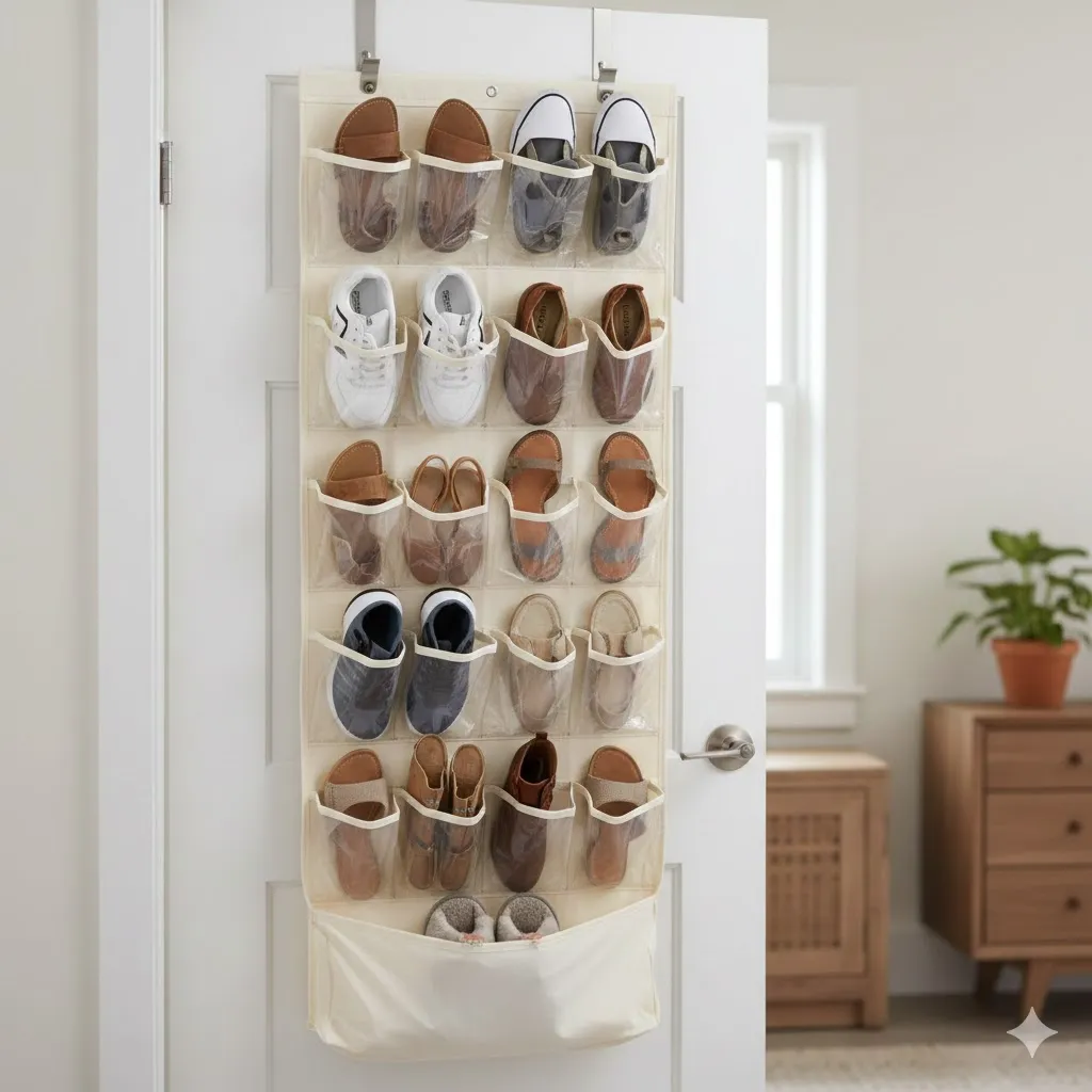Hanging Shoe Pockets Behind the Door