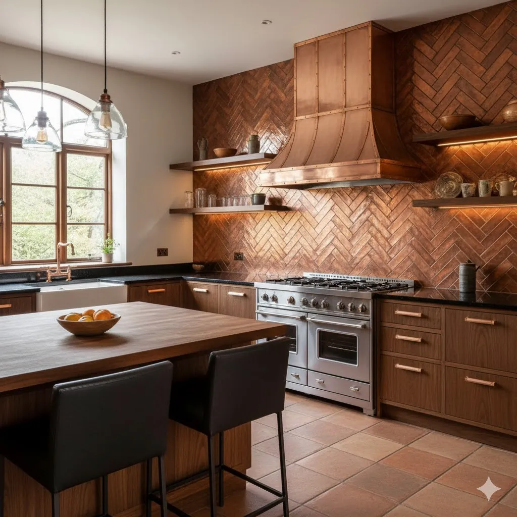 Herringbone Copper Pattern