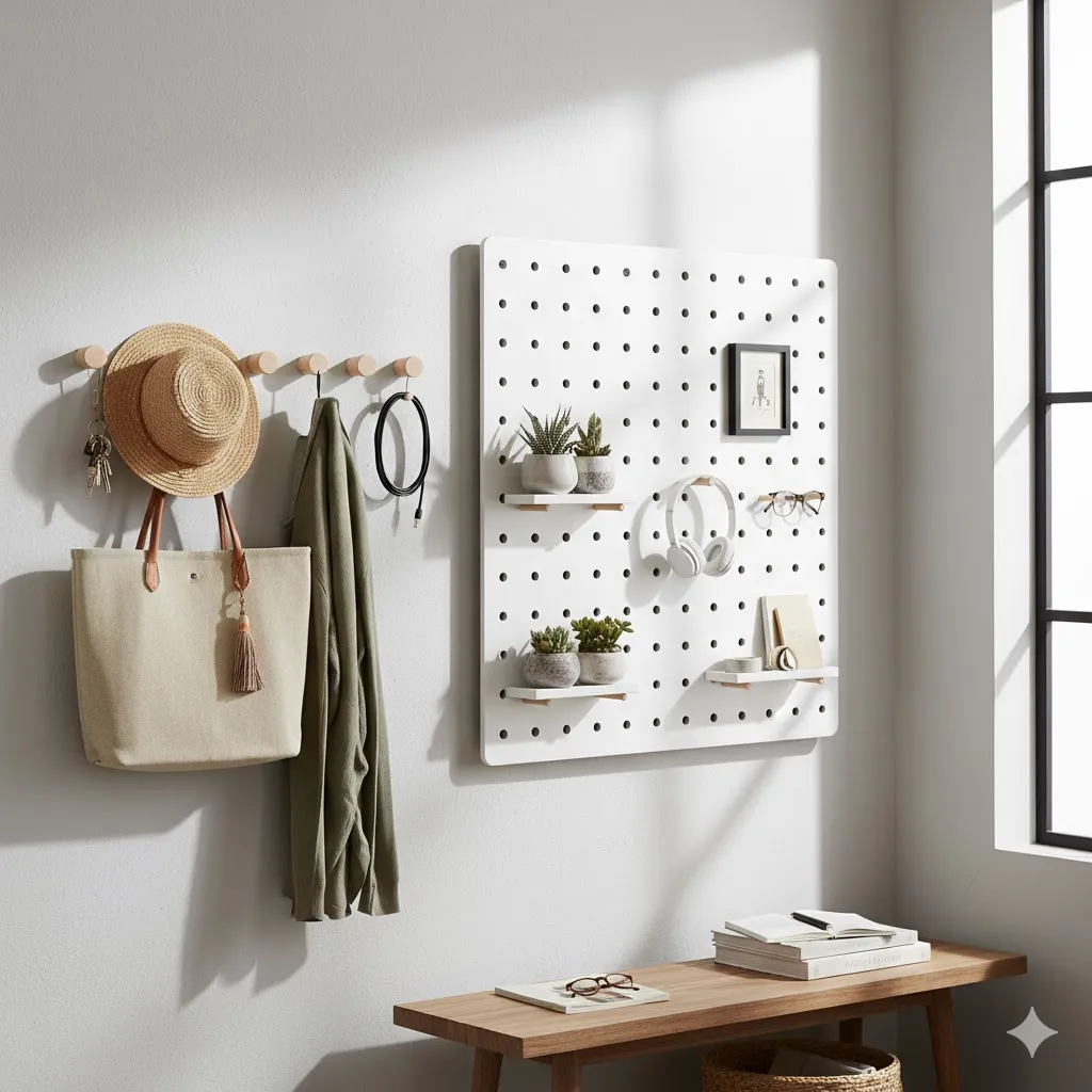 Install Wall Hooks or Pegboards