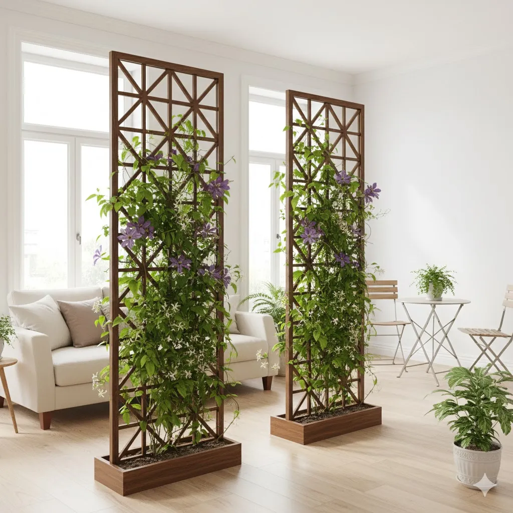 Lattice Panels with Climbing Vines