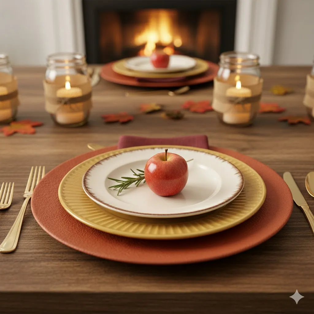 Layered Plates With Fall Colors