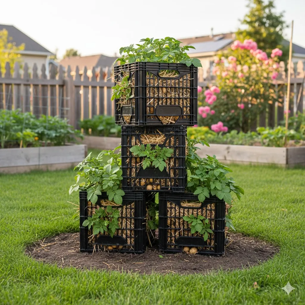 Milk Crate Potato Tower