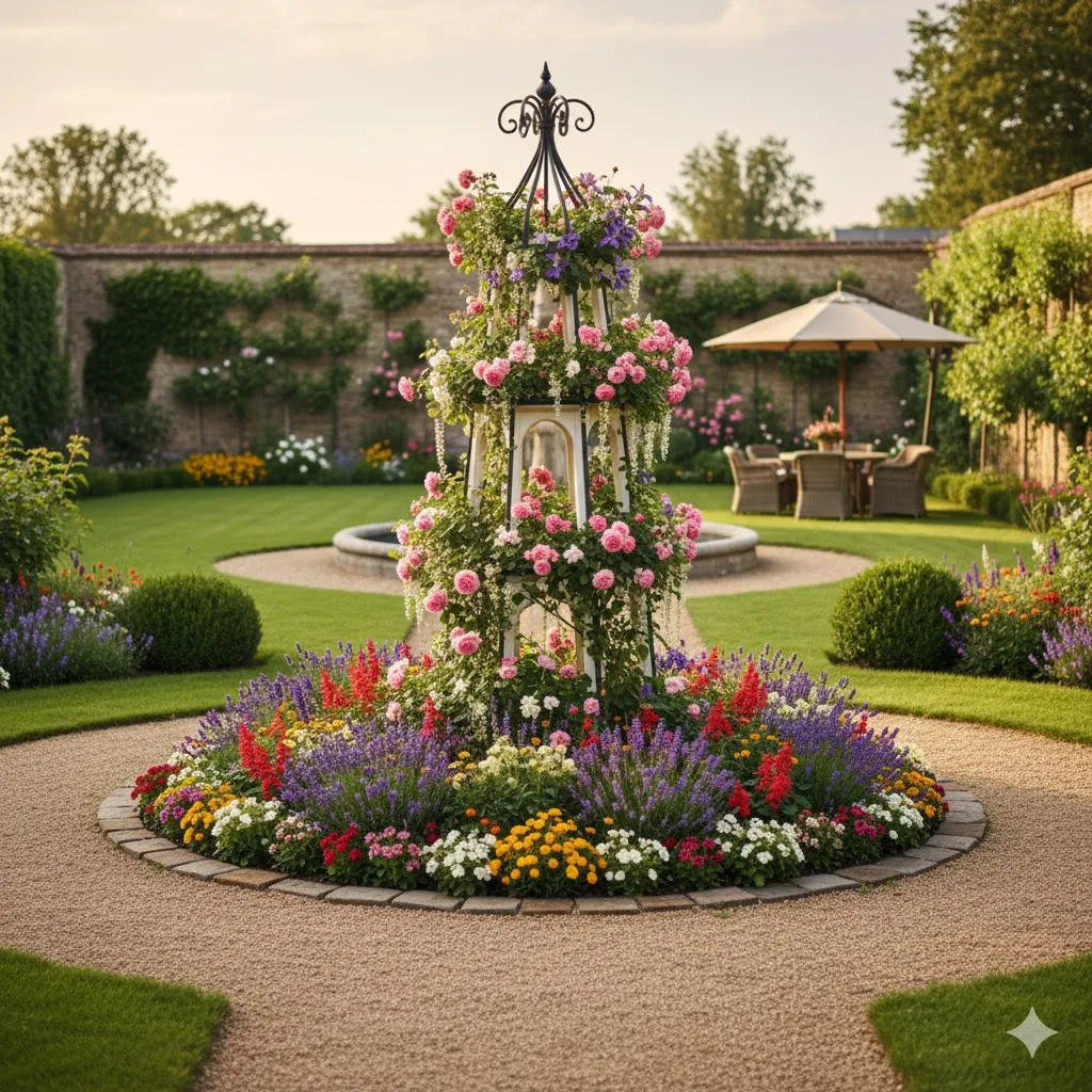 Obelisk as a Garden Centerpiece