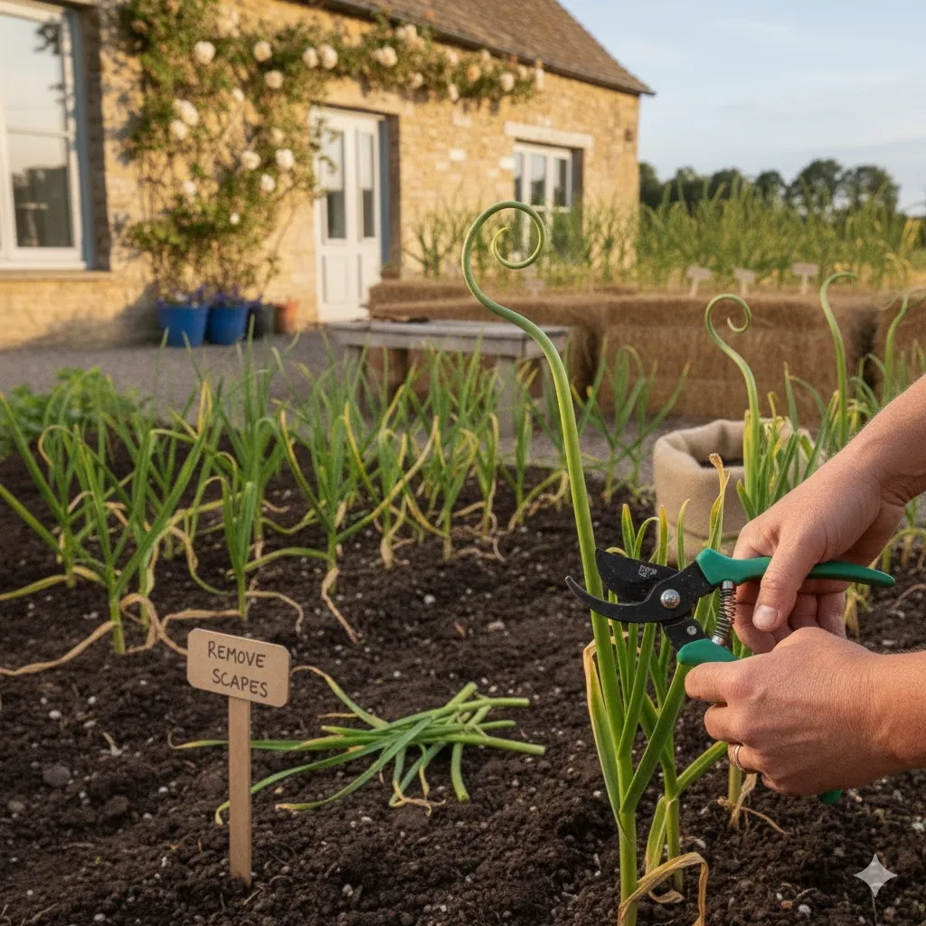 Remove Scapes for Larger Bulbs