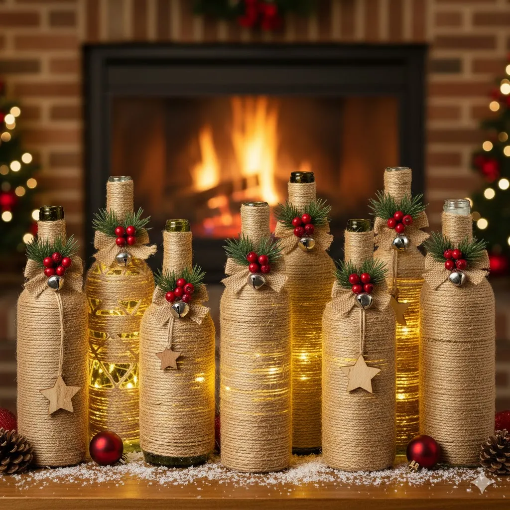 Rustic Twine-Wrapped Bottles
