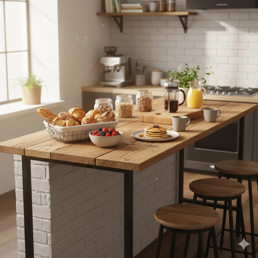 Rustic Wooden Counter