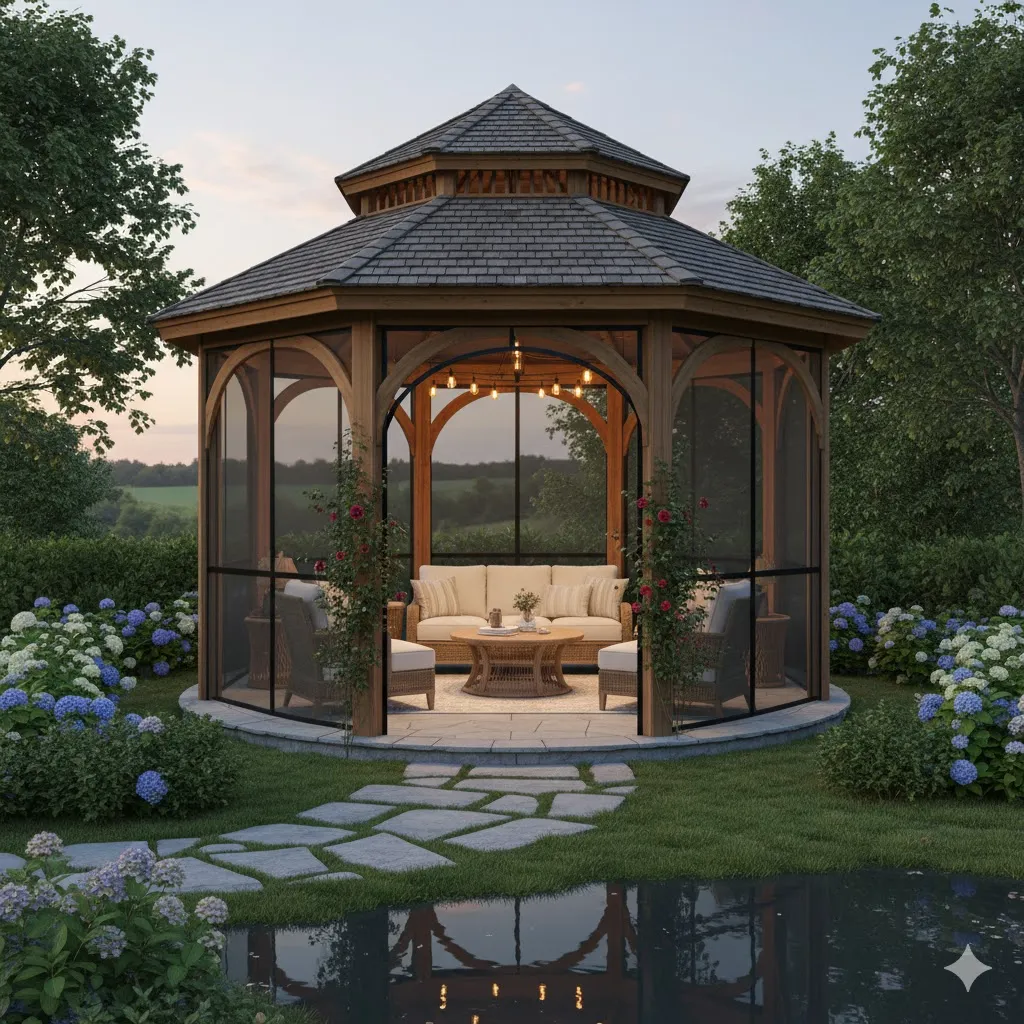 Screened-In Gazebo