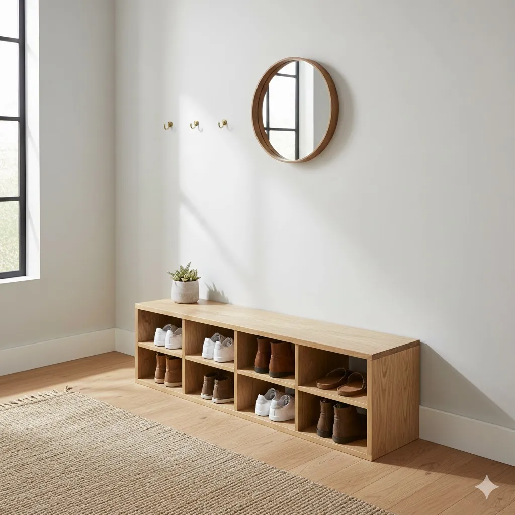 Slim Entryway Bench with Storage