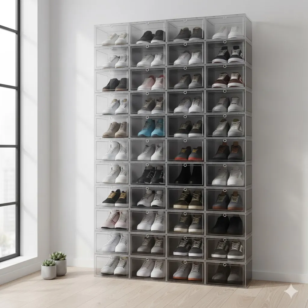 Stackable Clear Shoe Boxes