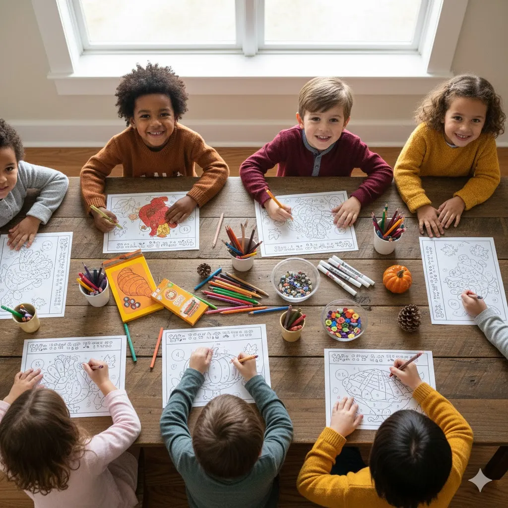 Thanksgiving Color-By-Number Pages