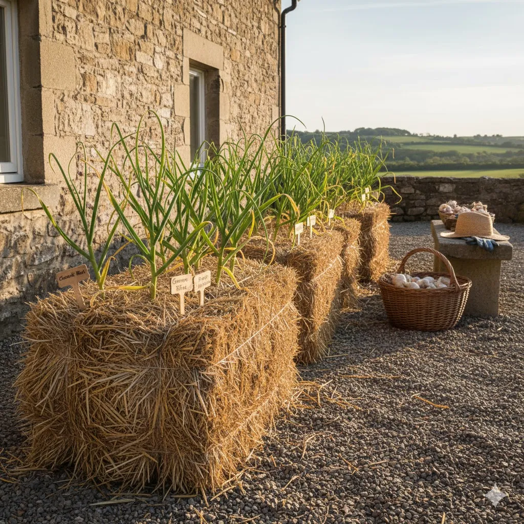 Try Garlic in Straw Bales