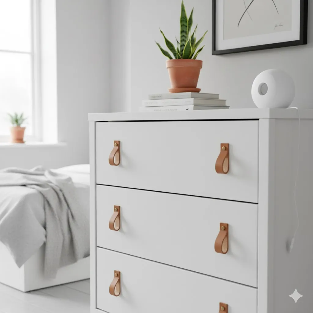 Upgrade Basic Drawers with Leather Pulls