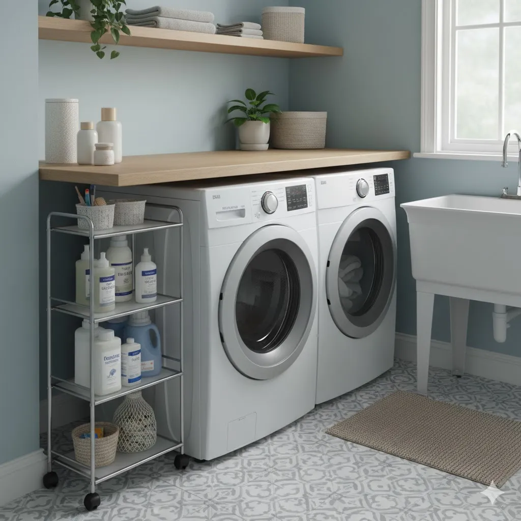 Use Slim Rolling Carts Between Appliances