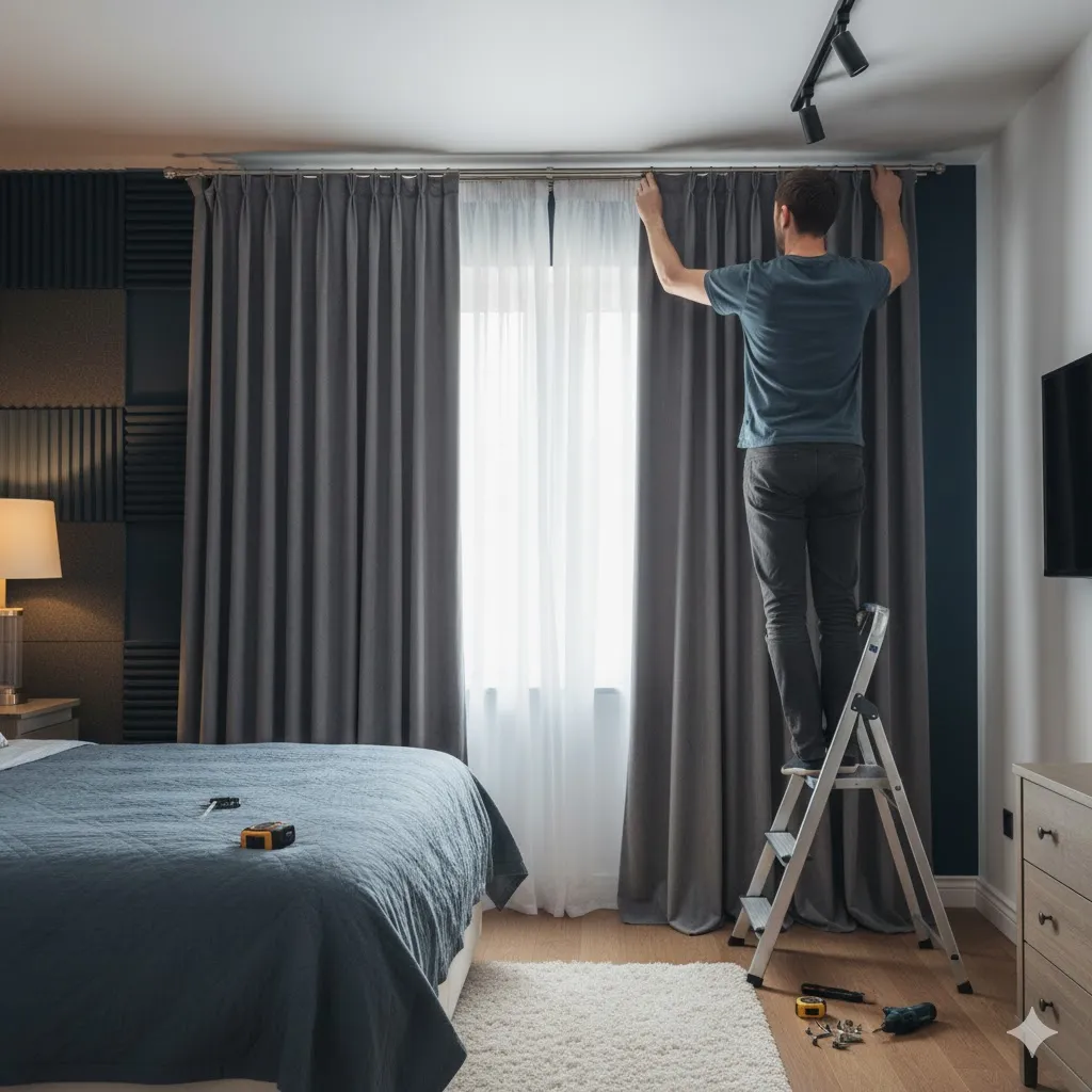 Use Thick Curtains or Soundproof Drapes