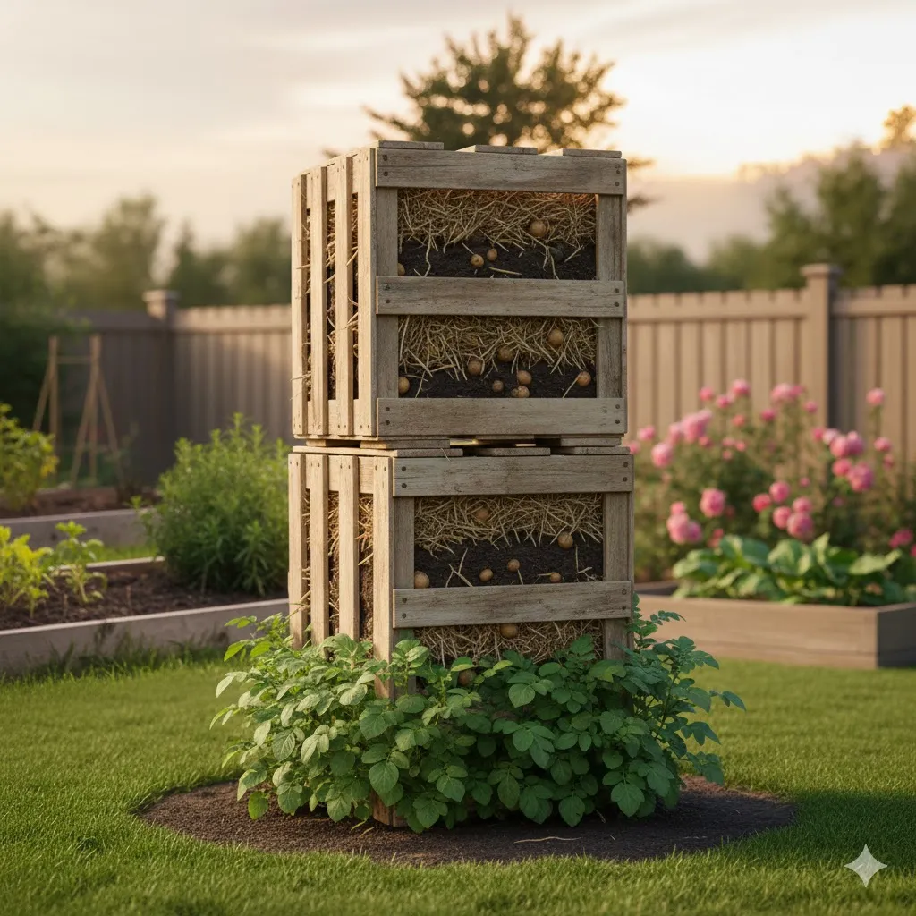 Vertical Wooden Crate Stack