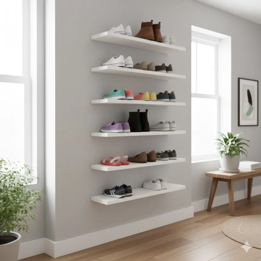 Wall-Mounted Floating Shelves