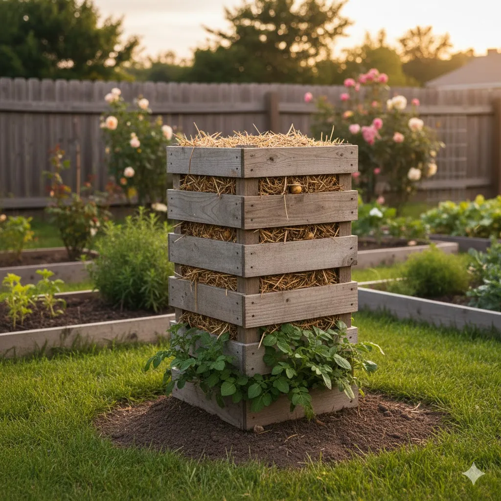 Wooden Slat Potato Box