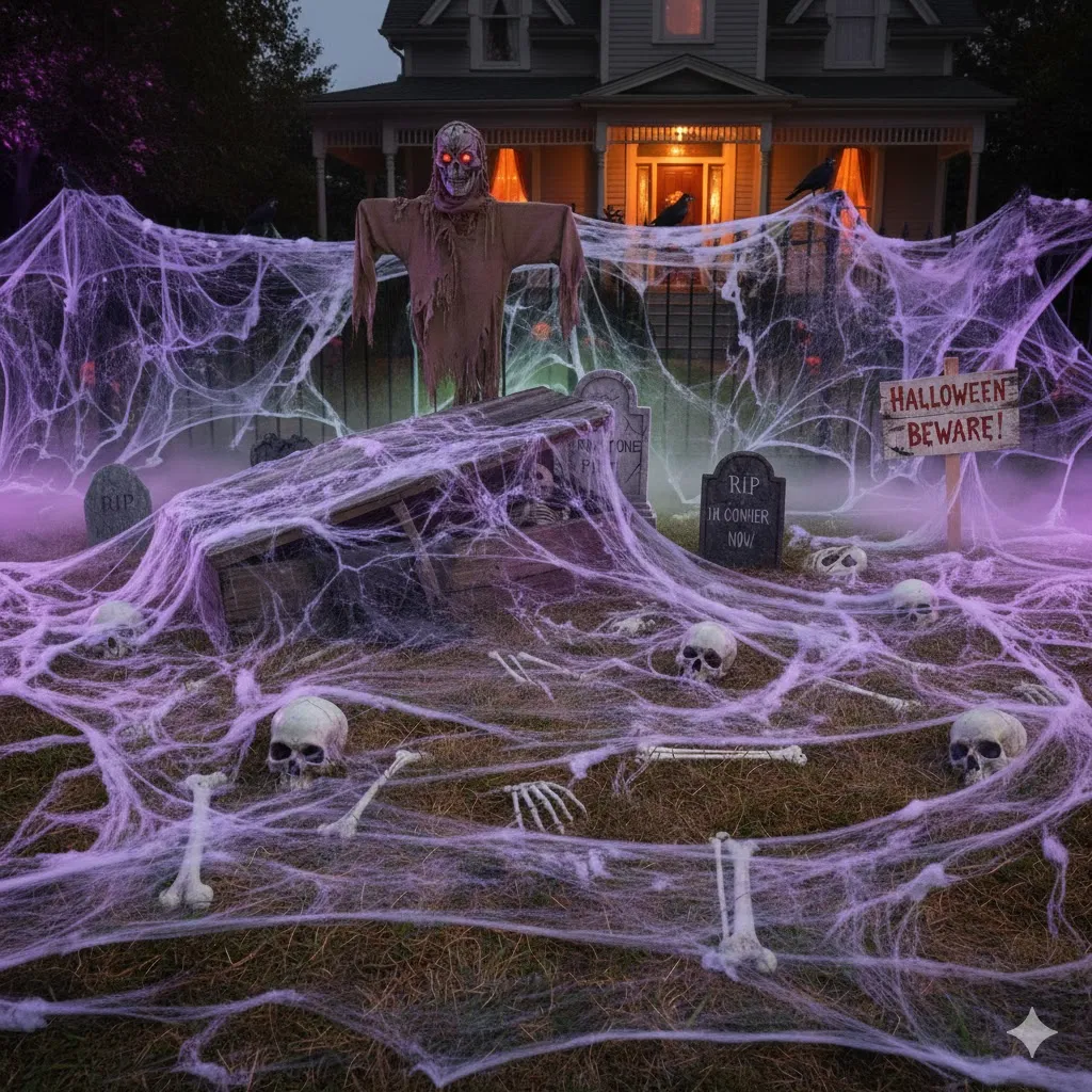 Add Spiderwebs for Finishing Touches