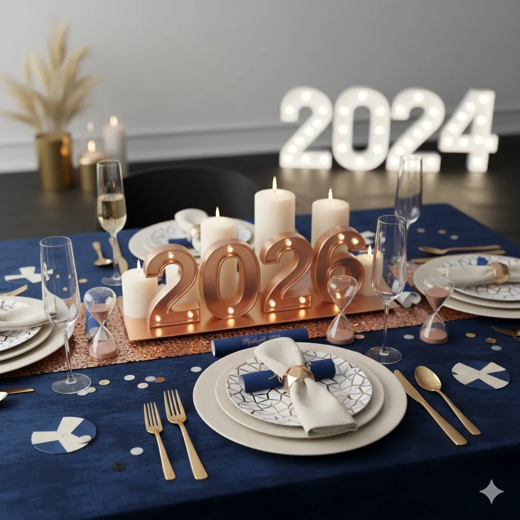 Chic & Modern NYE Table Decor for 2026.