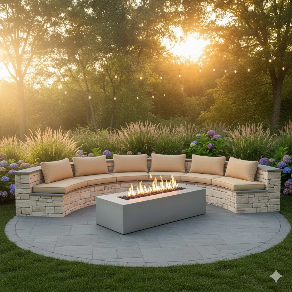 Fire Pit with Built-In Seating
