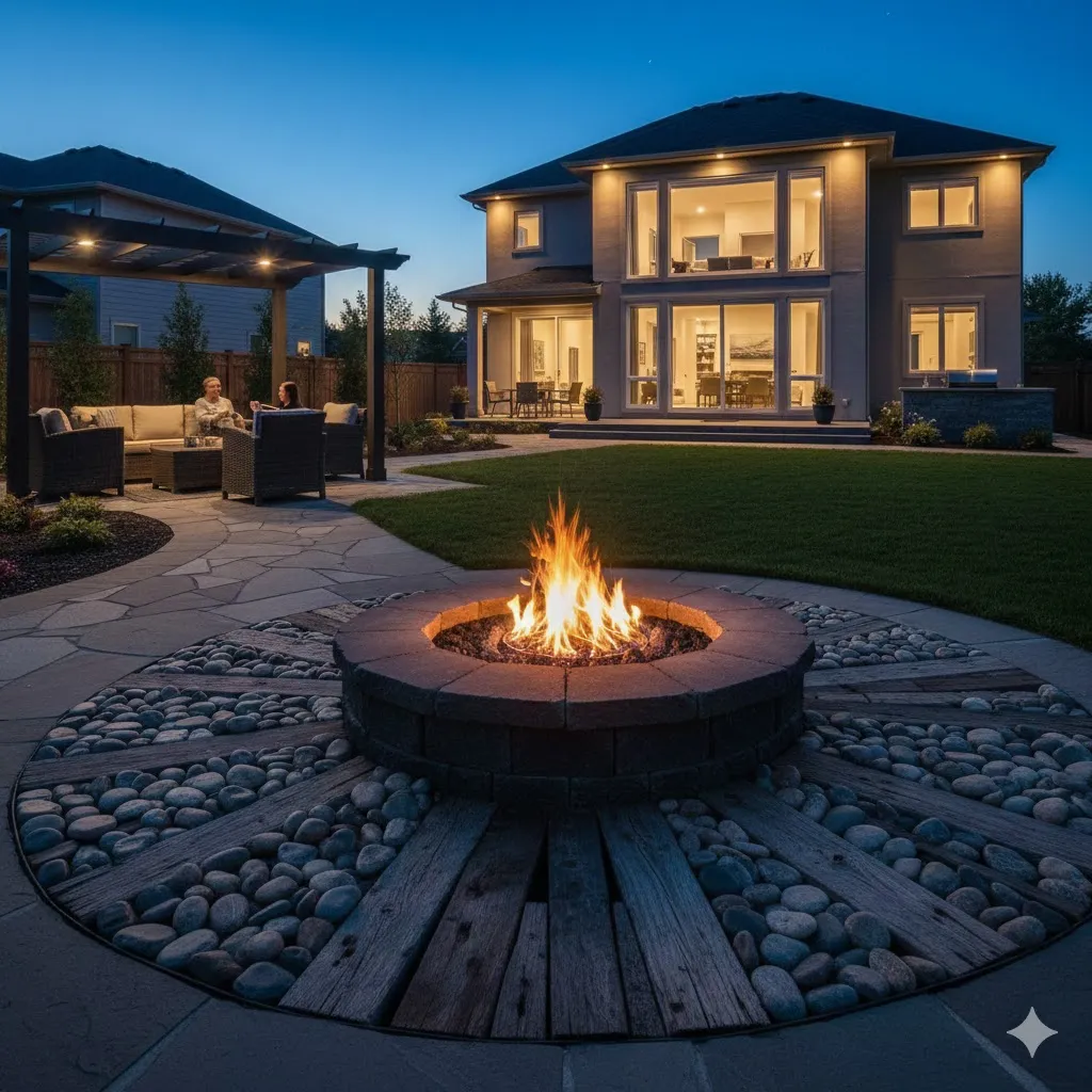 Fire Pit with Decorative Surround