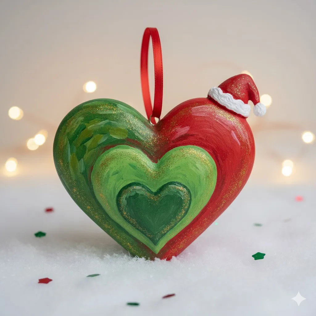 Grinch Heart Growing Ornament