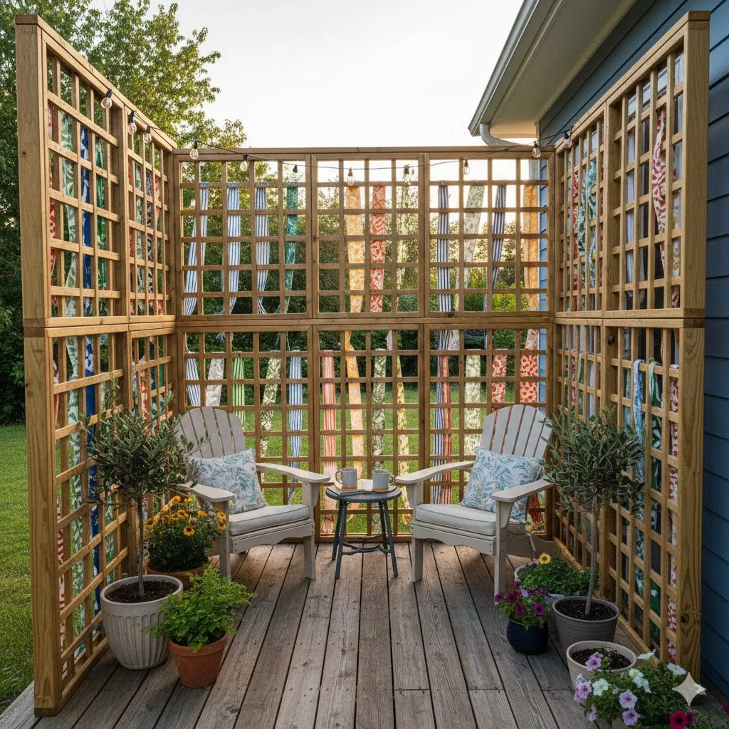 Lattice Panels with Fabric