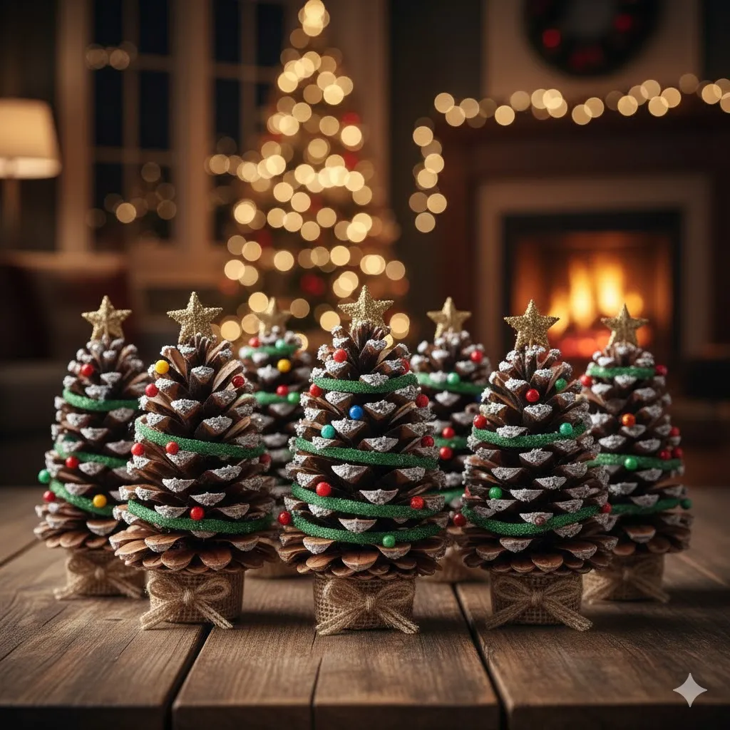 Mini Pinecone Christmas Trees