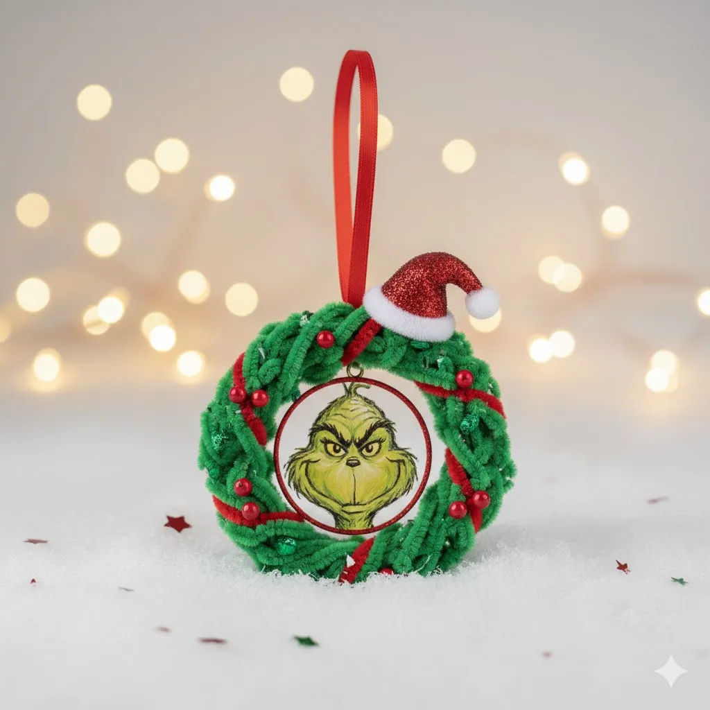 Mini Wreath Grinch Ornament