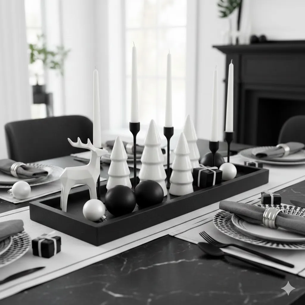 Minimalist Black and White Centerpiece