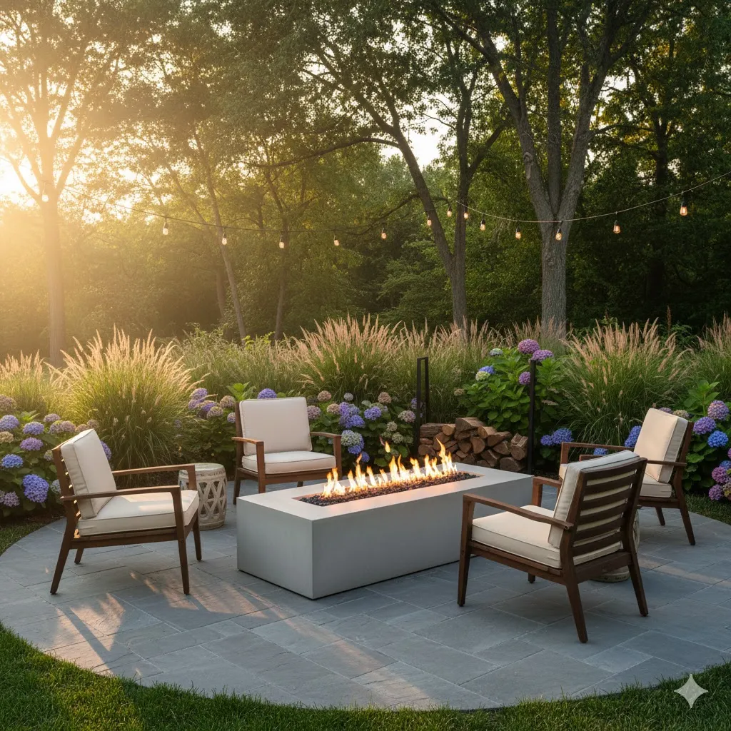 Modern Concrete Fire Pit