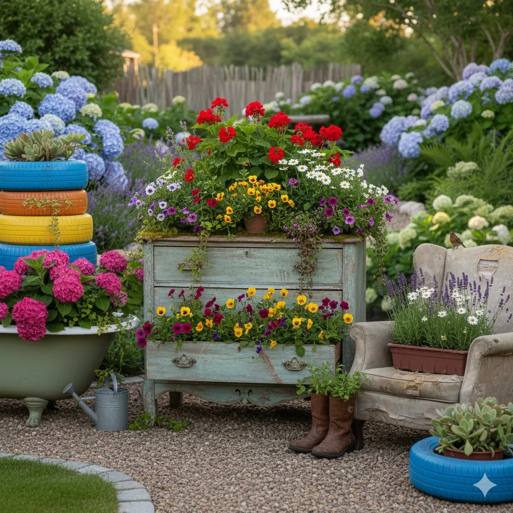 Old Furniture Planters