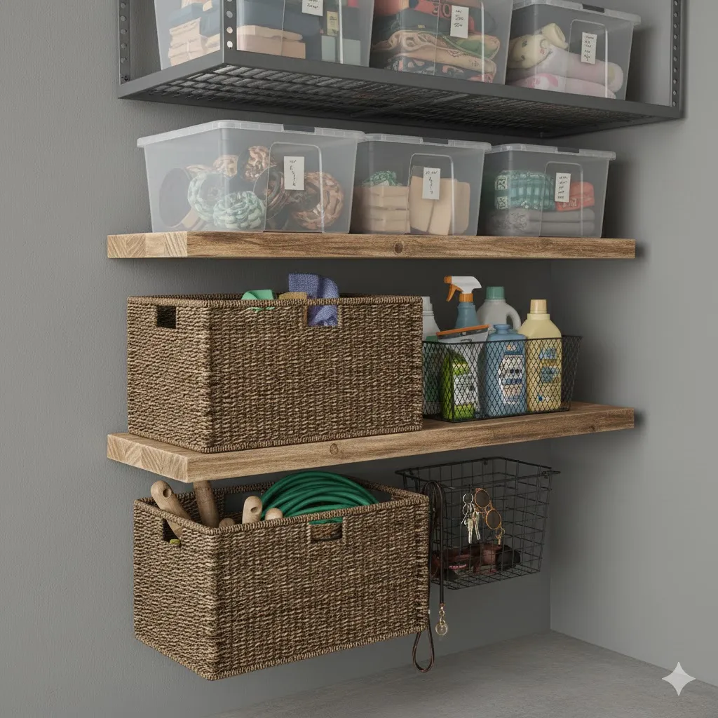Overhead Storage for Less-Used Items