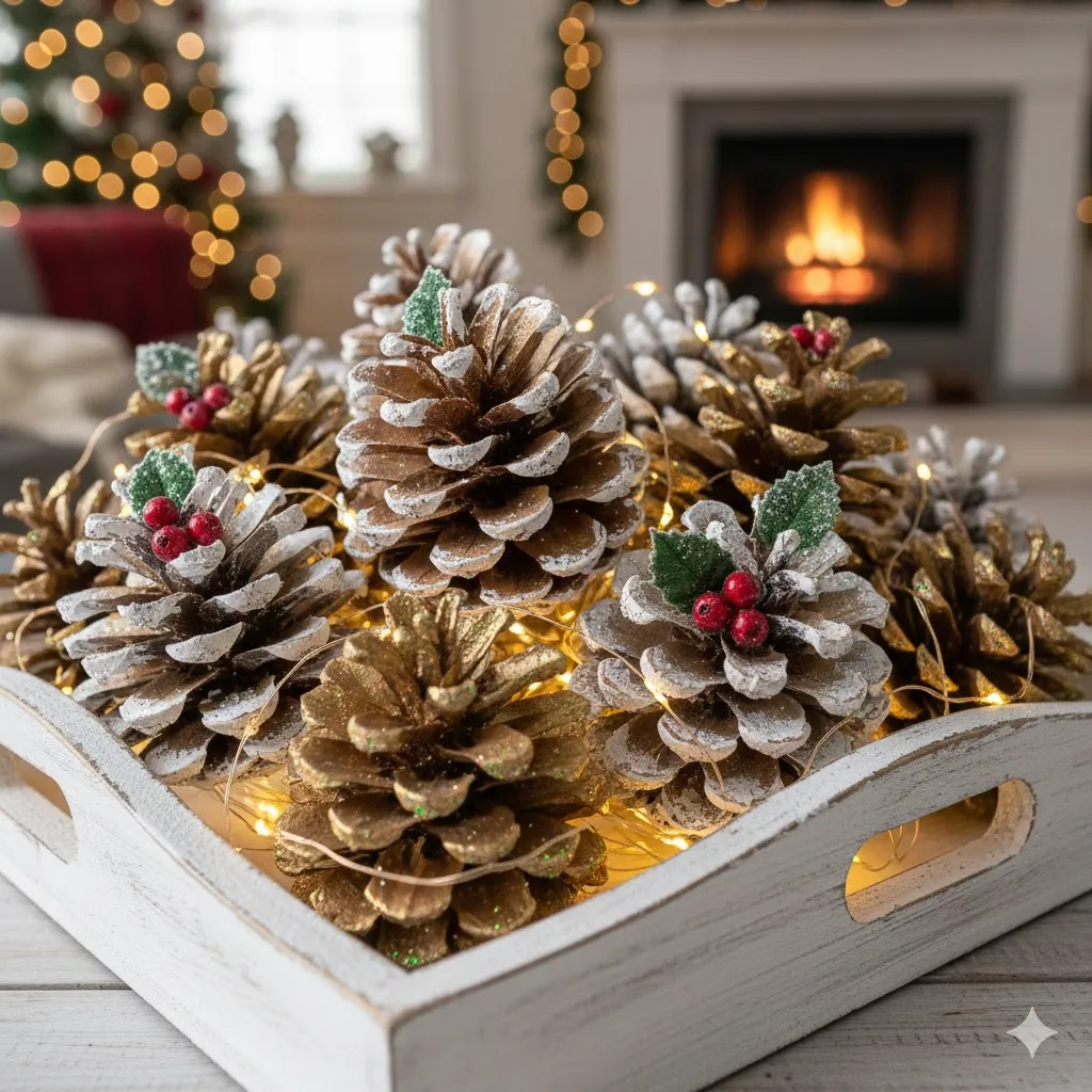 Painted Pinecone Decorations