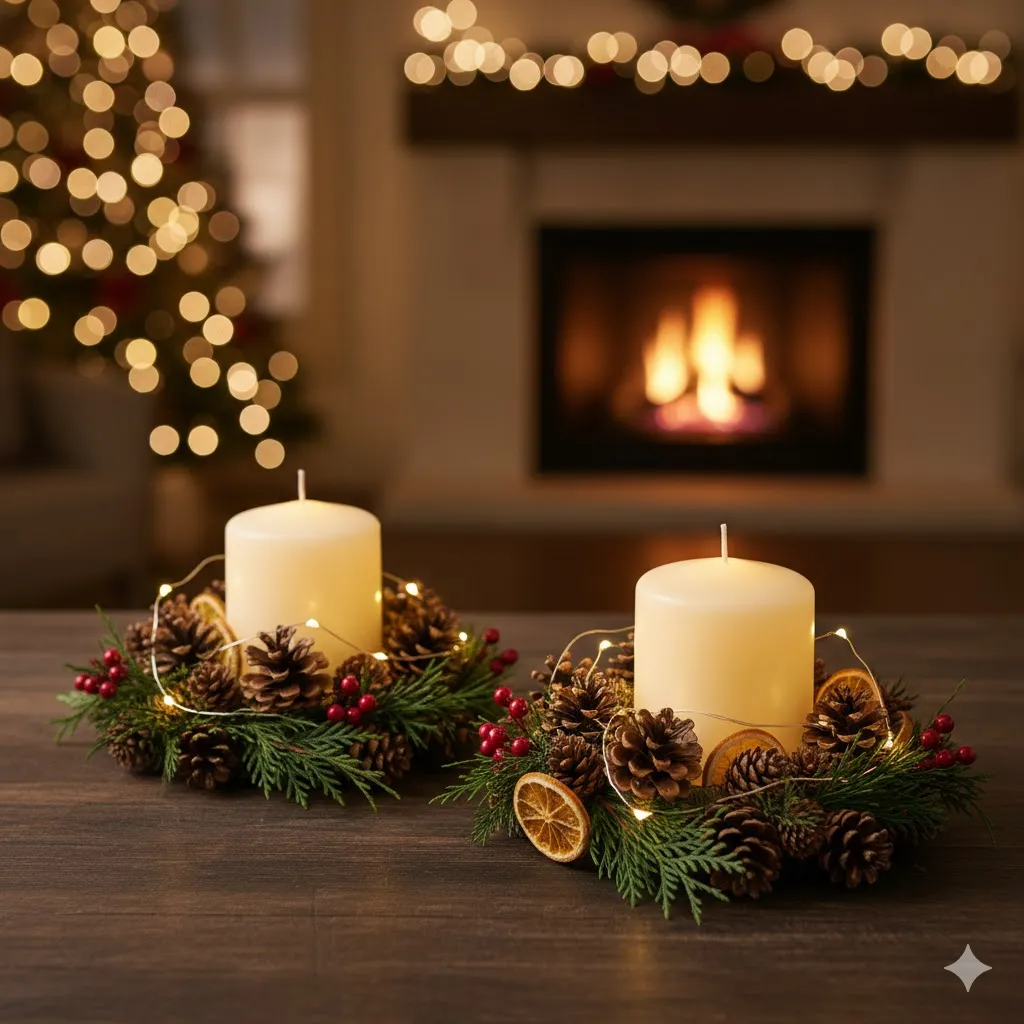 Pinecone Candle Rings