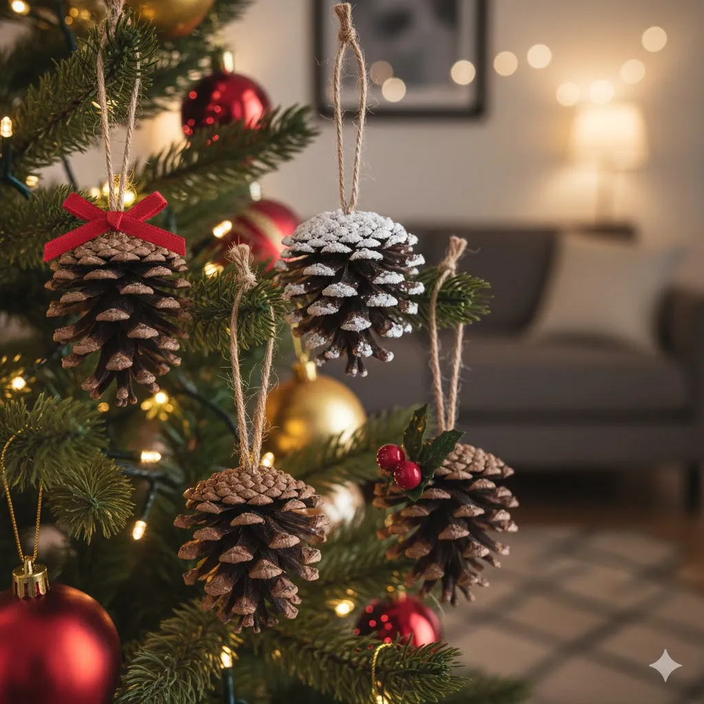 Pinecone Christmas Tree Ornaments