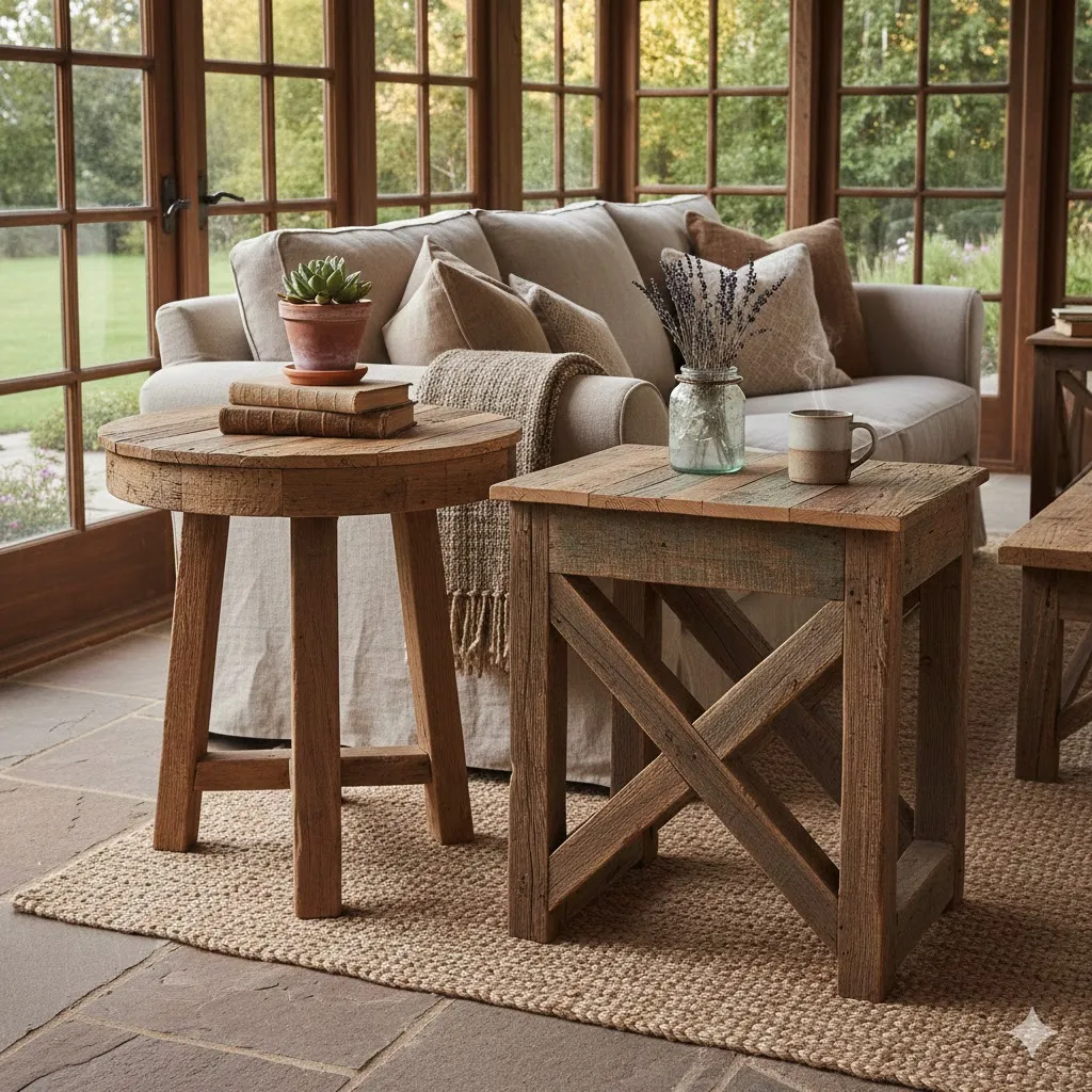 Reclaimed Wood Side Tables