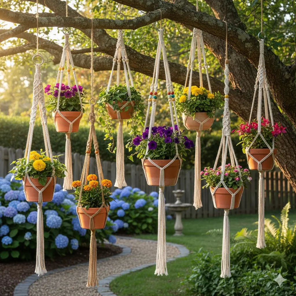 Rope and Macramé Plant Hangers